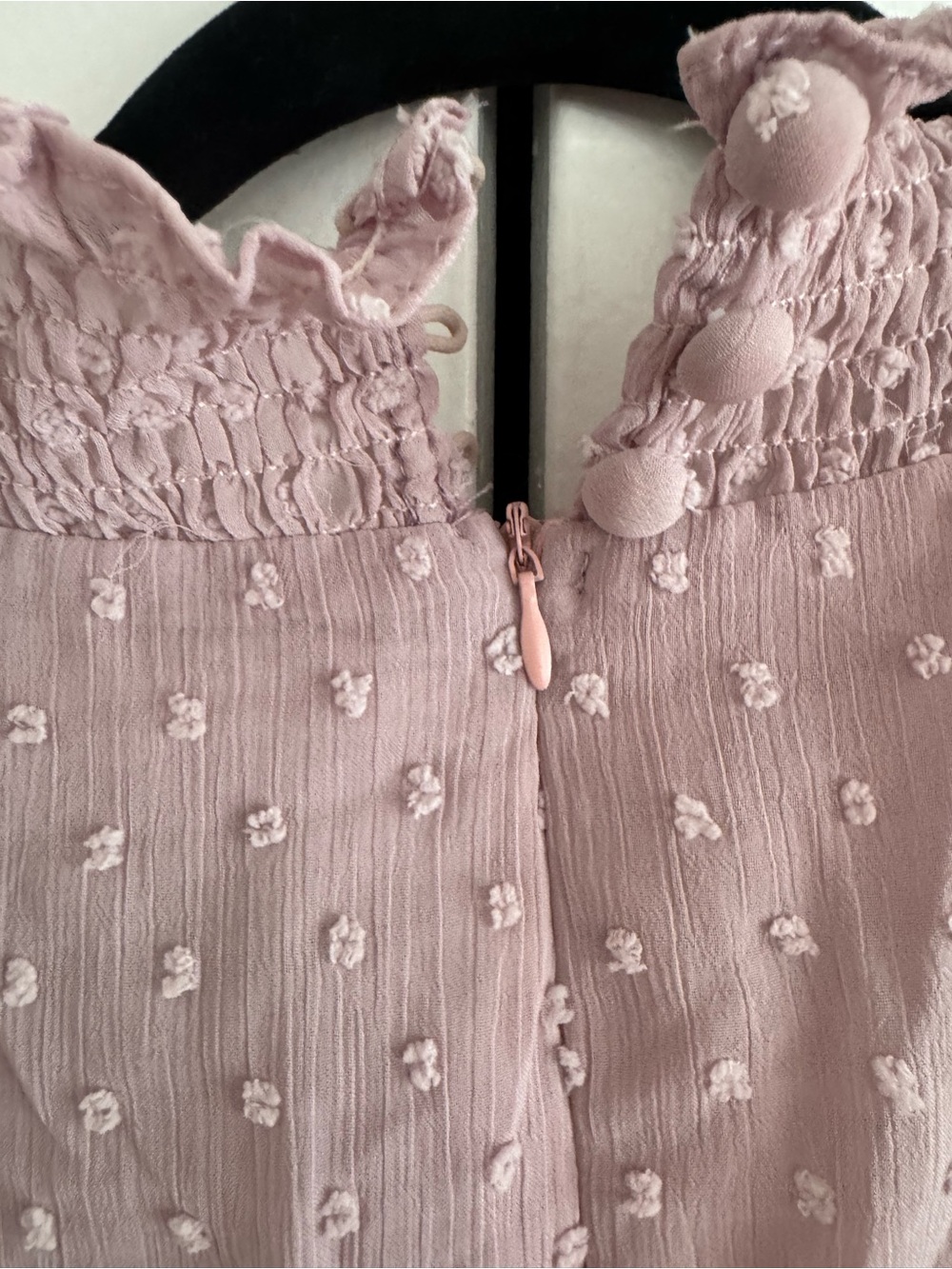 Pink Swiss Dot Ruffle Dress - Picture 3 of 5